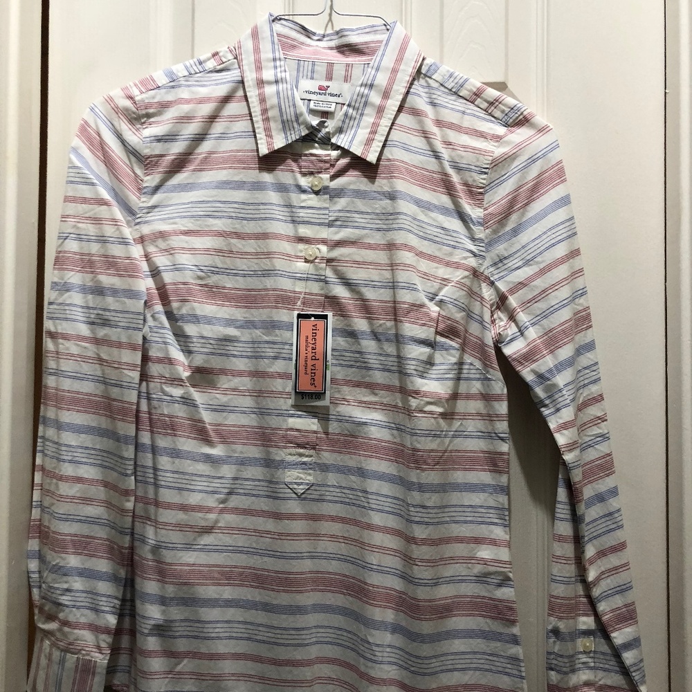 Vineyard Vines Popover Shirt Womens Size 8 NWT